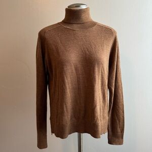 Pendleton Women's Brown Turtleneck Sweater 100% Merino Wool